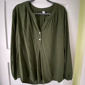 Olive green blouse. XL